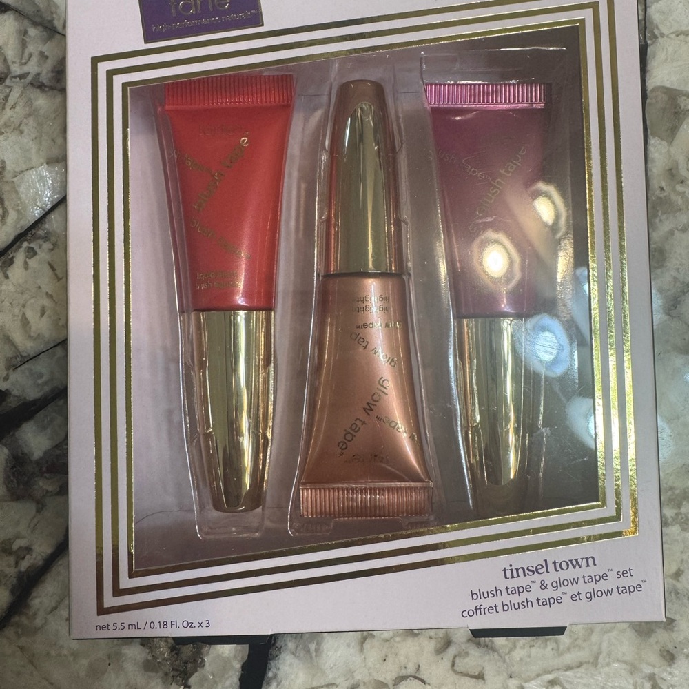 Tarte Blush Tape & Glow Tape Set - Red, bronze glow, satin pink rasberry -  NIB